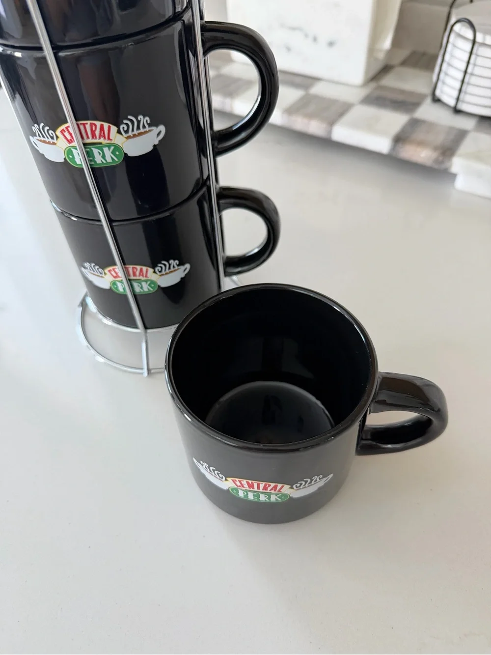 Stackable FRIENDS Central Perk ceramic mug set
